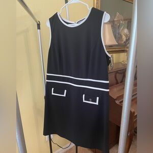 Stylish black and white sleeveless dress. Worn one time